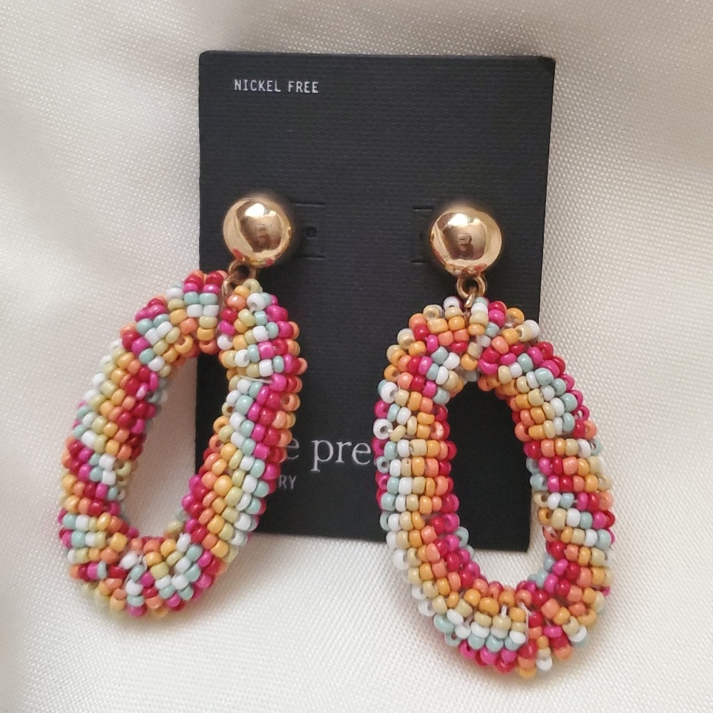 Free Press multi colored beaded earrings